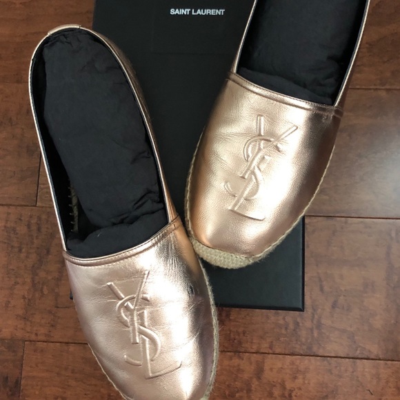 Saint Laurent Shoes - Saint Laurent Metallic Espadrilles